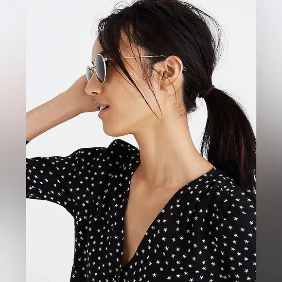 Madewell Black and White Polka Dot Blouse - Picture 2 of 5